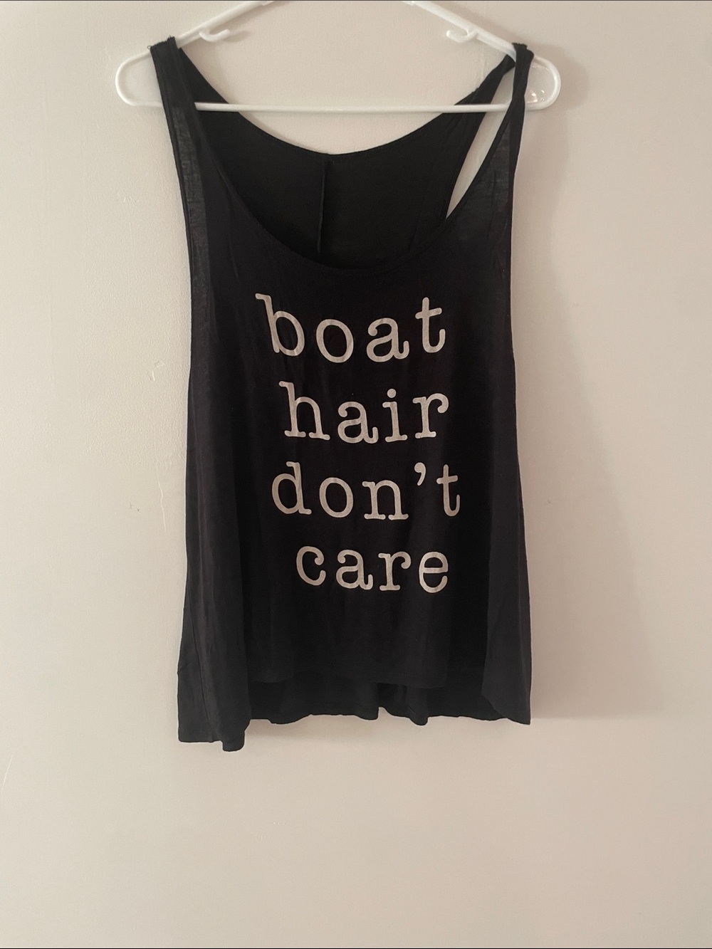 Black Garment with Care Tag Visible